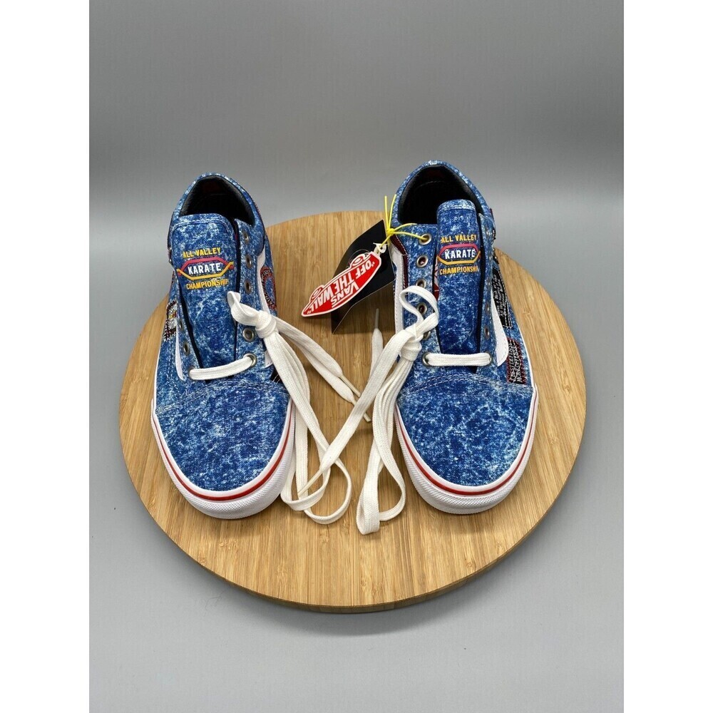 Vans Shoes Mens 7.5 Womens 9 Blue 90s Cobra Karate Canvas Denim Skate Sneakers - Picture 2 of 15